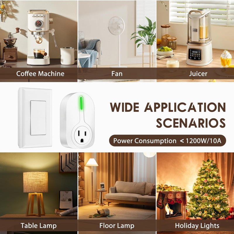 K KASONIC - Wireless Remote Control Outlet, Indoor Remote Light