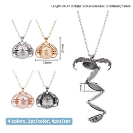 SUPERFINDINGS 4Pcs 4 Colors Expanding Photo Locket Necklace Multi Layer Picture Locket Necklace Round Expanding Photo Locket Pendant Necklaces for Family Anniversary Birthday Christmas Gifts