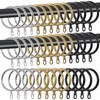 Glarks 40Pcs 1.2Inch Black Curtain Rings with Eyelet, Rustproof Metal