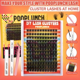 Eyelashes Beginner Friendly Clusters Kit  Dramatic Eyelashes Extension Kit , Makeup Cosmetic 8-18mm  Individual Lashes Kit with Lash Bond and Seal Makeup:_Sliver