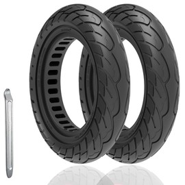 GODETON 10x2.5 Solid Tires 10 Inch for Kugoo M4/M4 Pro for Zero 10X Electric Scooter Accessories, Off-Road Replacement Rubber Tires Anti-shock and Anti-slip (2 Pcs) (Black)