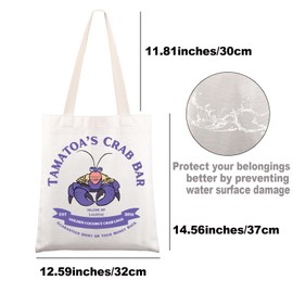 JNIAP Tamatoa Tote Bag Tamatoa's Crab Bar Gifts Tamatoa Lover Gifts I'm So Shiny Gifts Tamatoa Shoulder Bag, Tamatoa's Tb, Large