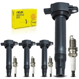 DEAL AUTO ELECTRIC PARTS New Set of 4 UF557 Ignition Coil Packs + 4 Double Iridium Spark Plugs Compatible With Chrysler 200 Sebring Caliber Avenger Journey Patriot Compass 1.8L 2.0L 2.4L L4 DOHC
