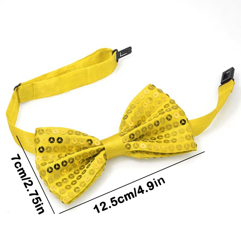YeeHeen Sequin Bow Ties for Kids Adjustable Pre-tied Shiny Bowtie