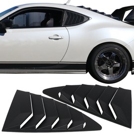 IKON MOTORSPORTS, Rear Louver Compatible With 2013-2016 Scion FR-S/2013-2020 Subaru BRZ/2017-2020 Toyota 86, Ikon Style Black ABS Quarter Window Panel