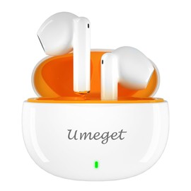 UMEGET TWS Earbuds Half in Ears ENC Wireless Bluetooth Earphones,Dual Mics in Ear Detection Wireless Headset,Lower Delay 13mm Speaker Headphones. (White)