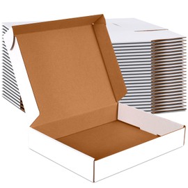 JOWLOT 12x9x2 inch Small Shipping Boxes Set of 25, White Corrugated Cardboard Box Literature Mailer for Mailing Packing Moving and Storage