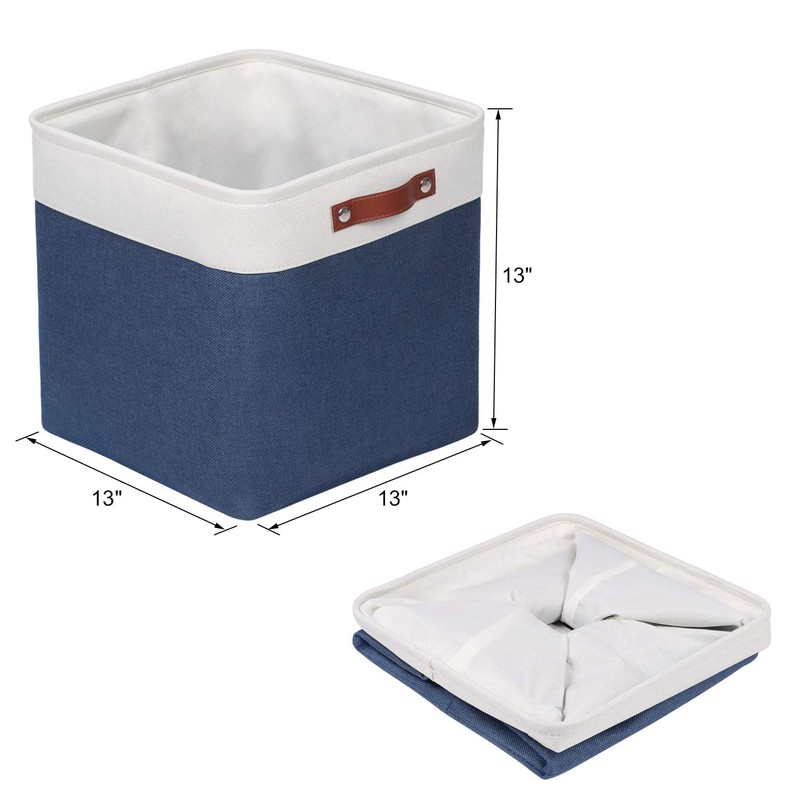 Univivi Fabric Storage Baskets with Hard Bottom 4 Pack 13