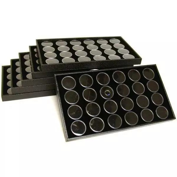 FindingKing 6 24 Black Foam Gem Jars with Jewelry Stackable