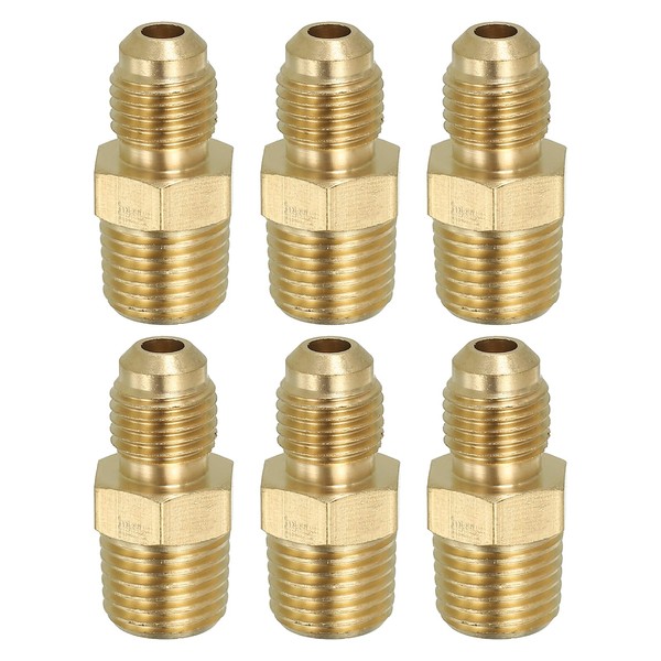 PATIKIL 6pcs Brass Hex Nipple Pipe Fitting Screw Adapter 6mm