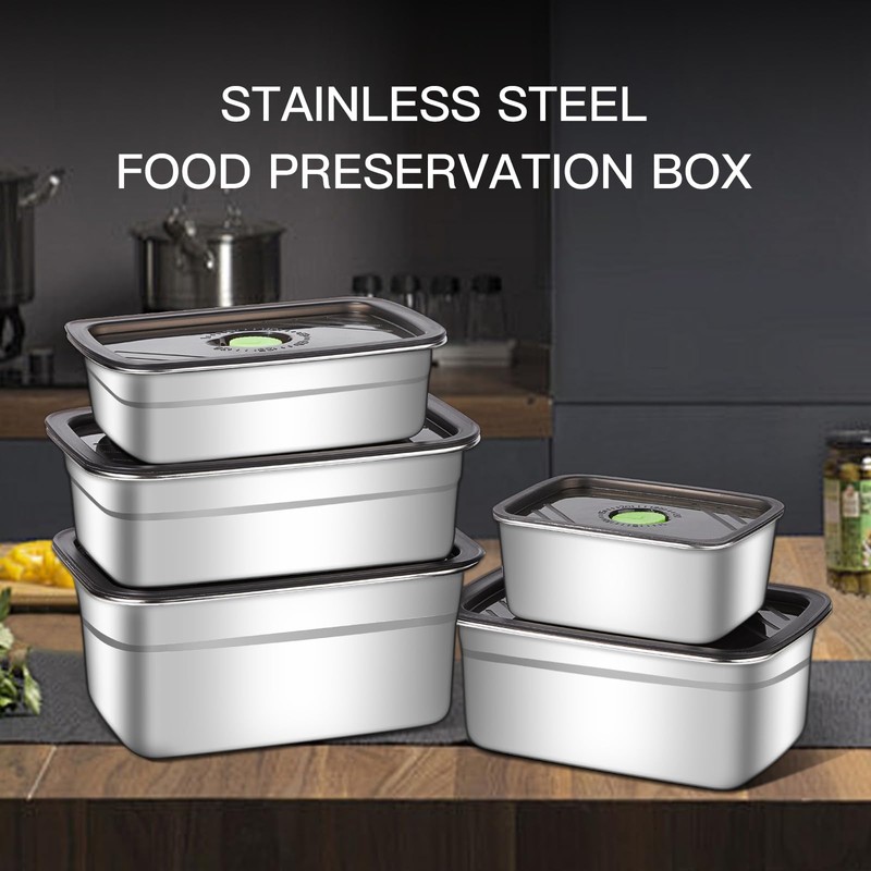 GIUOIDUO 10-Piece Stainless Steel Food Storage Container Set with Airtight