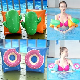 Kids & Adults Swimming Arm Floats for Vacation & Staycations Donut Arm Floats 6ea