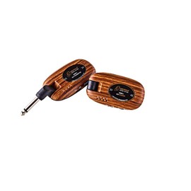 Ortega Guitars, 4 Channel/2.4 GHz-Complete Digital Wireless System for Acoustic & Electric Instruments-Transmitter & Receiver, Walnut Design (ODWS-1WND)