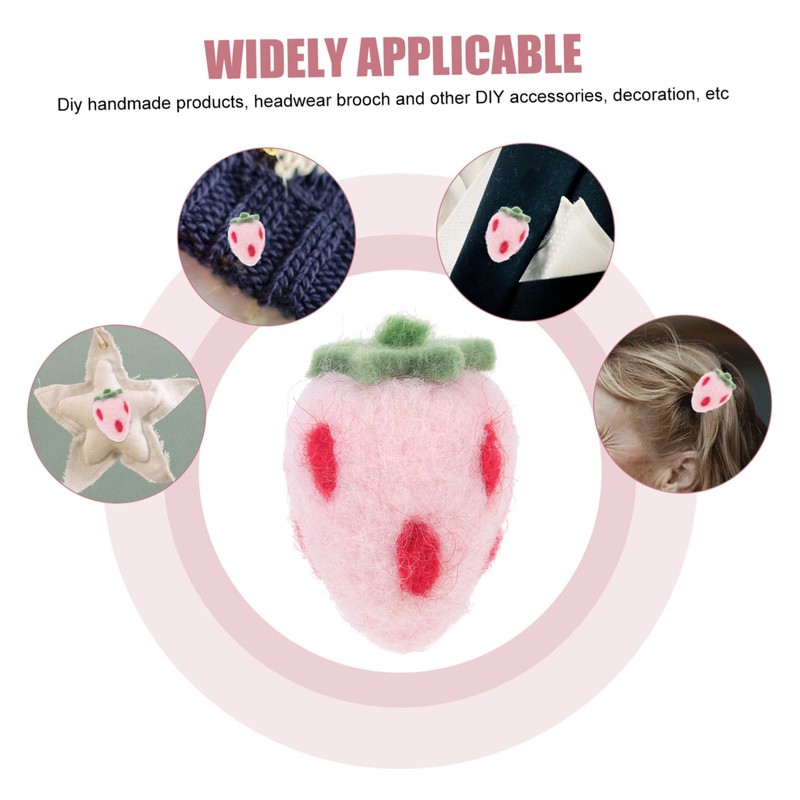 DOITOOL 10pcs Cute Felt Strawberry Crafts Hairband Decor for Home