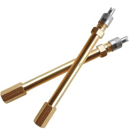 CLKE Valve Extension Car Valve, Pack of 2, 10 cm, Suitable for E-Scooter, Car, Truck and Bike, with Check Valve, Ideal for Inflatable Tyres, Gold