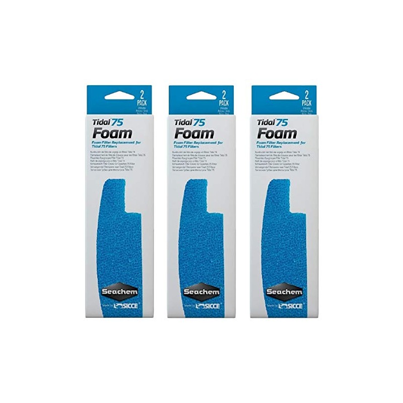 Seachem 3 Pack of Tidal 75 Foam Filter Replacements, 2