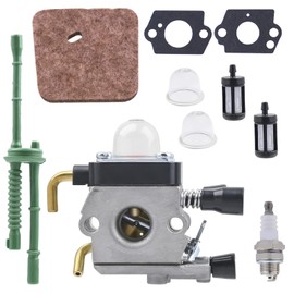 Aulavik FS45 FS38 Carburetor for STIHL FS38 FS45 FS46 FS55 KM55 HL45 FS45L FS45C FS46C FS55C FS55R C1Q-S97 String Trimmer Weed Eater w Cover & Housing Fuel Line Kit