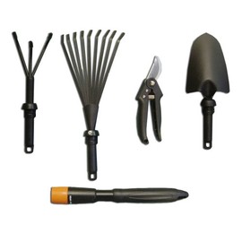 Sparehand 5-in-1 Garden Tool Set, Black/Orange