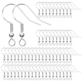 80 Pieces 925 Silver Earring Hooks, Earrings Ear Hooks, Hypoallergenic Earring Hooks Set for DIY Earring Making, DIY Earrings Jewellery Making