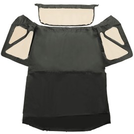 ECOTRIC Soft Top Replacement Compatible with 1988-1994 Suzuki Sidekick Geo Tracker, Sailcloth Vinyl, Black, W/Tinted Windows