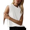 Tankaneo Womens Cropped Cap Sleeve Tank Tops Summer Casual Loose