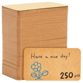 250-Pack Blank Index Cards, 2x3.5 in Flashcards for Studying, Small Kraft Paper Cardstock for Making Business Cards, Playing Cards, Gift Tags, Crafts, Bulk Pack, Brown