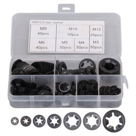 285Pcs Starlock Washer Internal Tooth Lock Fastener M3 M4 M5 M6 M8 M10 M12 Set Kit