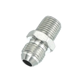 PATIKIL Hex Reducing Nipple Connectors Pipe Adapter 9/16" Male 37° Flare JIC x 1/4" Male NPT, Pipe Fitting Reducer Nipple Adapter Plated Steel Hydraulic Fitting