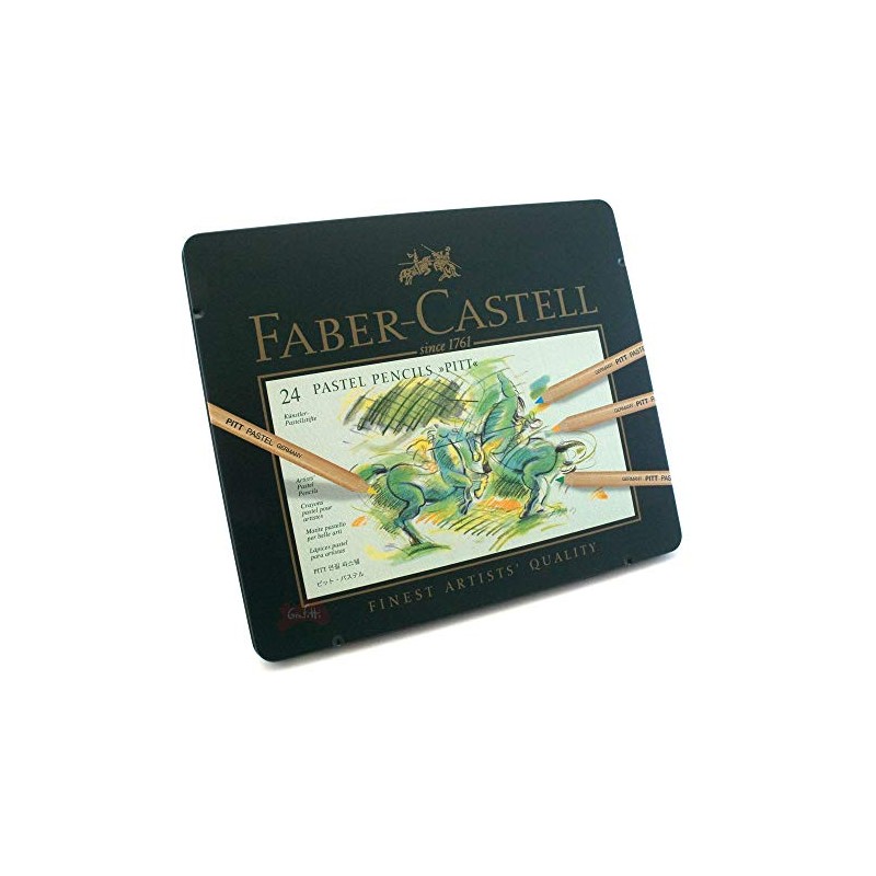 Pastelpotlood Faber-Castell Pitt metalen etui a 24 stuks