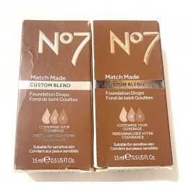 No7 2X No7 MATCH MADE Custom Blend Foundation Drops .5oz - WALNUT