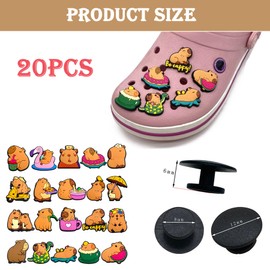 BAIYSFFG Capybara Shoe Charms 20 PCS Cute Cartoon Capybara Shoes Shoe for Kids Girls Party Birthday Decorations Accessories,Charms for Shoes Wristband Decoration