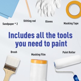 DWIL Appliance Paint for Refrigerator - Water Based Refrigerator Paint, Interior, for Plastic and Metal Surface in Dishwasher, Dryer, Microwave, Oven, 32 oz, White (with tools)