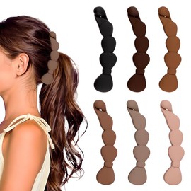 Banana Hair Clips, Ahoney 6 Pack Banana Clips Hair for Thin Hair Women Banana Clips for Thin Hair Non Slip Ponytail Clip Fine Hair Accessories for Women 03