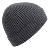 Beechfield Engineered Knit Ribbed Beanie - Black
