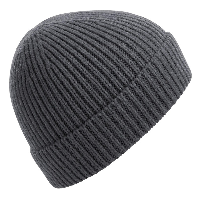 Beechfield Engineered Knit Ribbed Beanie - Black