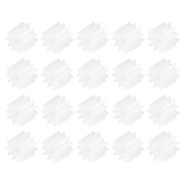 MECCANIXITY 20 Pcs Plastic Gears 11 Teeth Plastic Motor Gear Model 112A Reduction Gear for RC Car Model DIY Robot (White, Module 0.5)