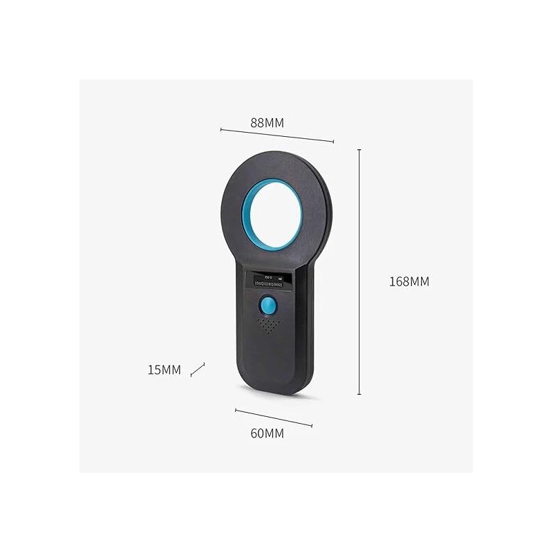 Riversmerge Handheld RFID Animal Tag Reader Microchip Scanner ISO1784/85