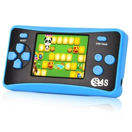 X-JOYKIDS S4S Handheld Game for Kids Ages 4-8, Portable 142 Classic Mini Games 2.5'' LCD Screen Arcade Gaming System Birthday Xmas Present for Children-Blue