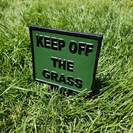 garden ornaments and accessories Cast Iron Keep Off The Grass Sign