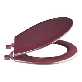 Standard Wood Toilet Seat, Burgundy - 17 Inch - Fits All Standard Size Fixtures - Easy to Install Fantasia by Achim Home Decor
