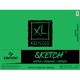 Canson XL Series Recycled Sketch Pad, 18" x 24", Fold-over Cover, 100 Sheets (100510925)