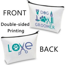 Dog Groomer Gifts Makeup Bag Gift for Dog Groomer Women Cosmetic Bag Dog Grooming Gift Pouch Bag Dog Stylist Hairdresser Gift (Dog Groomer Gifts Makeup Bag)