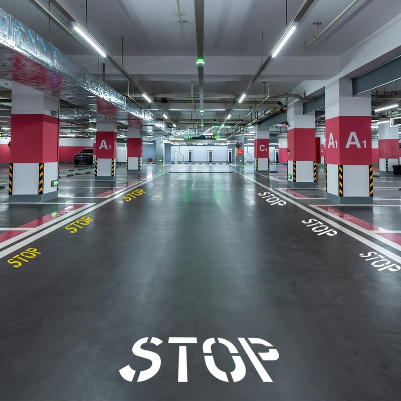 24" Stop Pavement Stencil – Heavy-Duty Silicone Road Marking Template