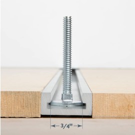 POWERTEC 71817 32-Inch Aluminum Miter T-Track with 10-PC Miter T Locking Bolts for Miter Gauge Slots 3/4" x 3/8", For Table Saw, Router Table & Unisaw