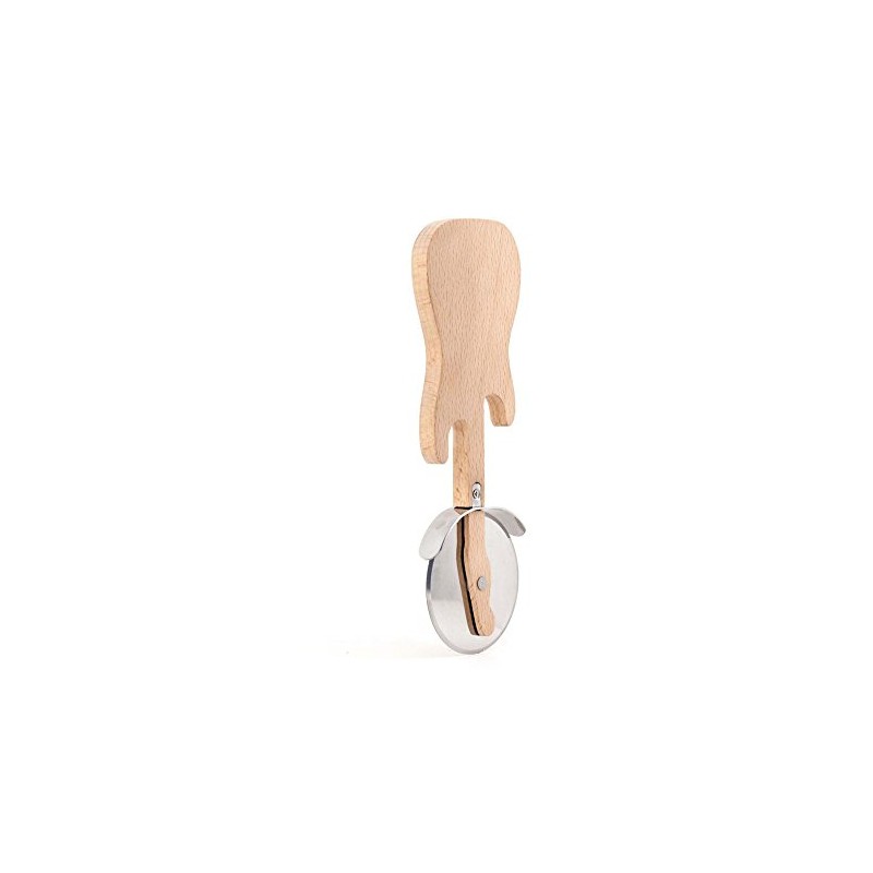 Kikkerland Rockin Pizza Cutter, Stainless Steel Blade, Thumbguard For Safety,