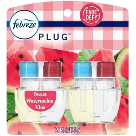 Febreze Plug with Fade Defy Technology Air Freshener - Sweet Watermelon Vine - ((2) Count of 0.87 fl oz Refills)