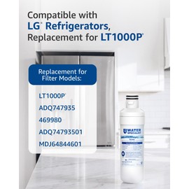 Waterspecialist LT1000PC ADQ747935 Replacement for LG® LT1000P®, LT1000PCS, LFXC24796S, LMXS28626S, LFXS26973S, ADQ74793501, ADQ74793502, 46-9980, 9980 Refrigerator Water Filter, Pack of 3