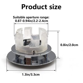 Hayaww 2 x Sink Overflow Washbasin Ring, Overflow Round Overflow Bathroom Kitchen Sink Hole Sink Overflow Cover Sink Overflow Ring Kitchen for Homes, Shopping Malls, Hotels