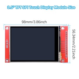3.5 Inch LCD TFT Touch Display Binghe 3.5 Inch LCD Display Touch Module with Touch Pen 320 x 480 Resolution Driver ILI9488 4-Wire SPI Compatible with Arduino