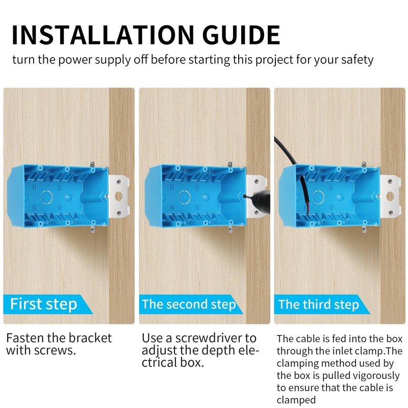 XIUTE 3 Gang Electrical Box,49 Cubic Inch Adjustable Boxes,Three Gang